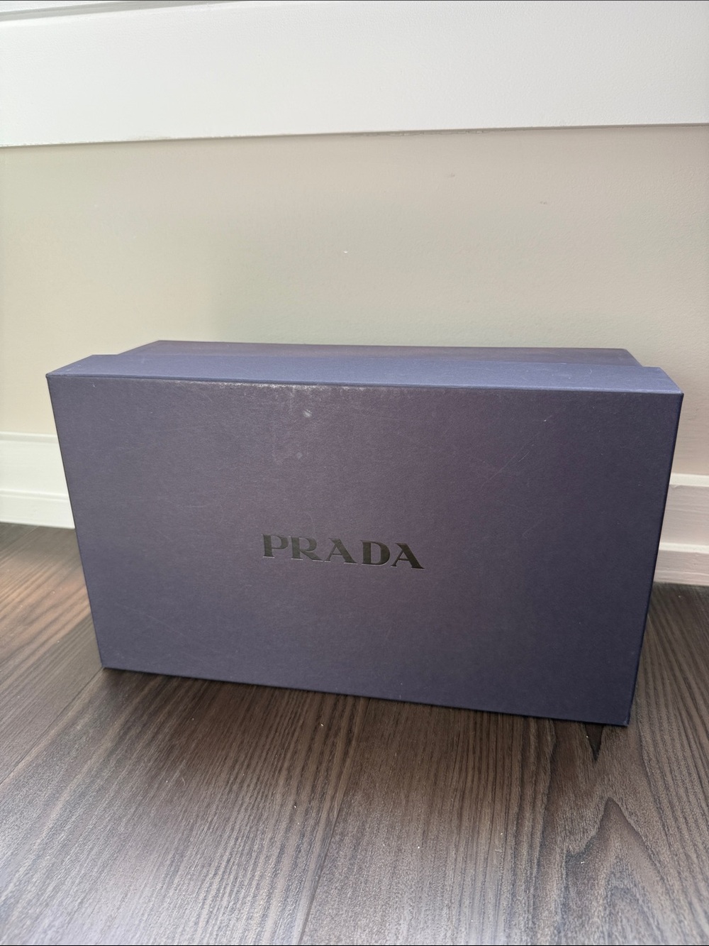 Prada Deep Navy empty shoe box